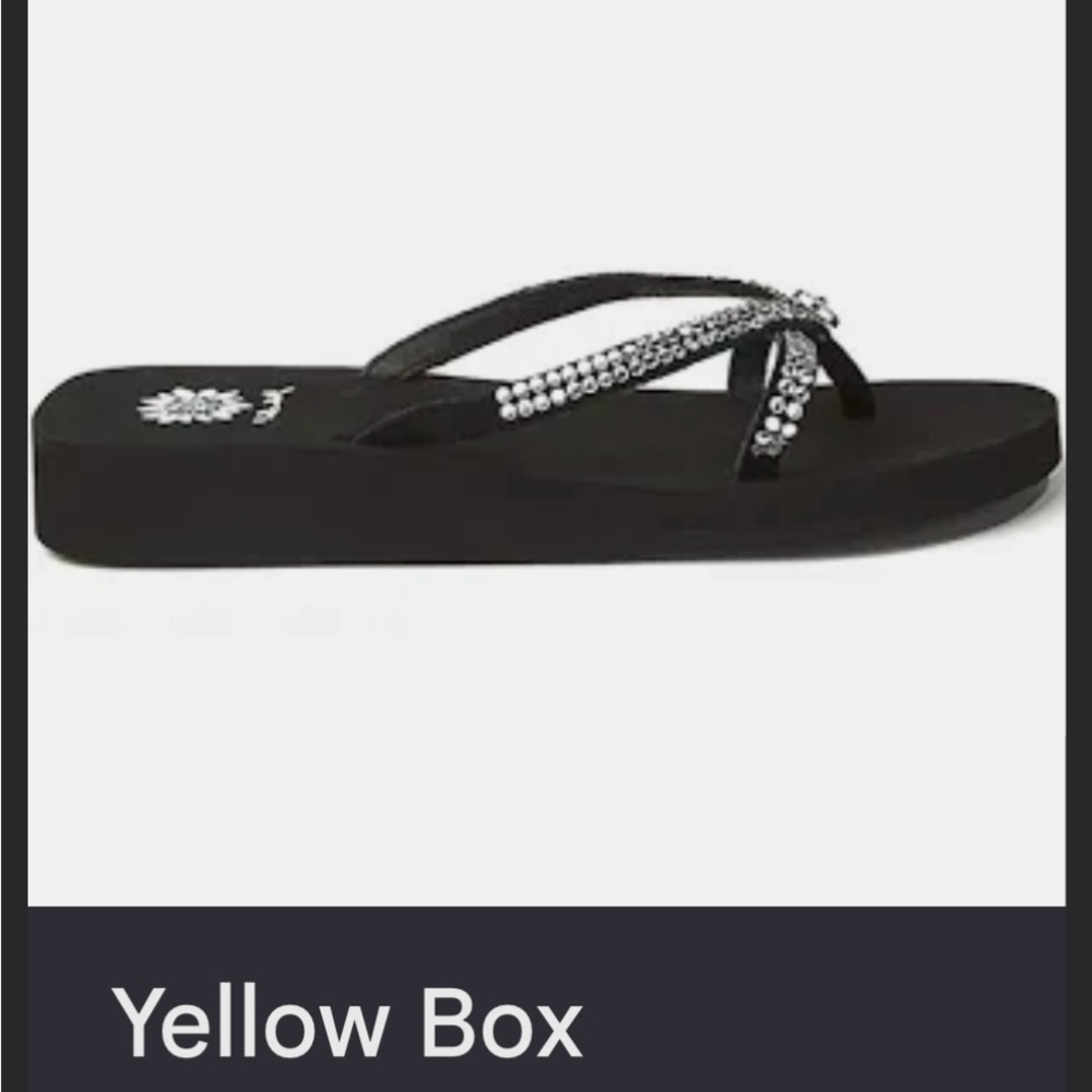 Yellow Box Women's Black Crystal Sandals
